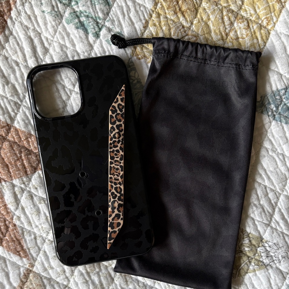 Loopy Leopard Print Black Phone Case 12 Pro Max